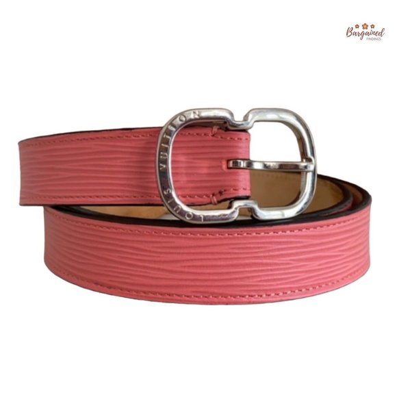 Louis Vuitton Pink Epi Leather Initiales Buckle Belt 85 CM Louis